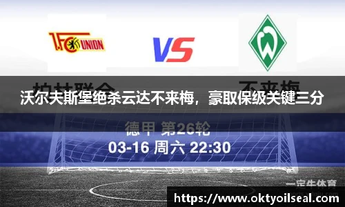 沃尔夫斯堡绝杀云达不来梅，豪取保级关键三分